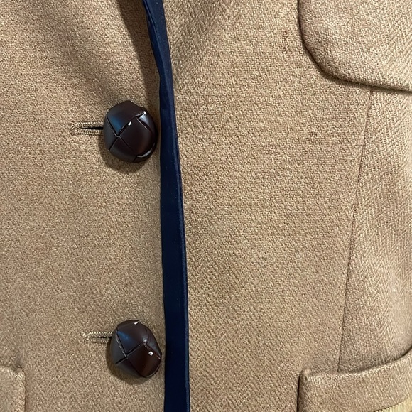 Vintage J. Crew Tan Wool Blazer Sz6 - Picture 4 of 11